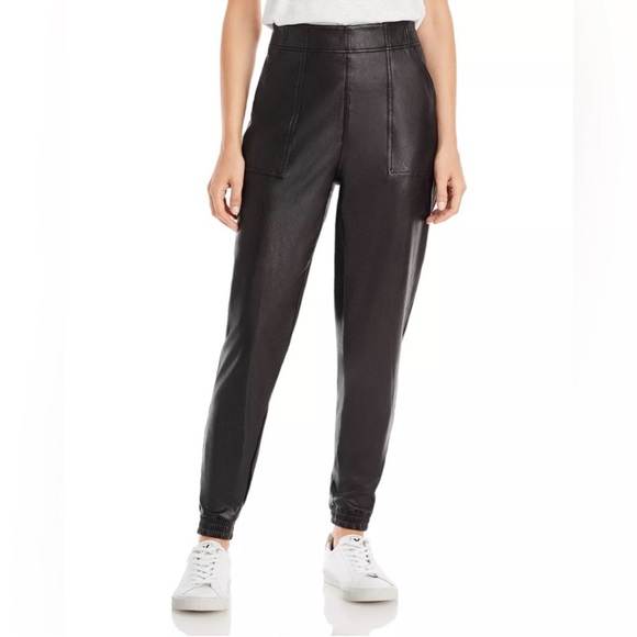 Spanx Faux Leather Jogger Pants Pull On High Rise Shaping In Black Size 2X Plus - Picture 1 of 9